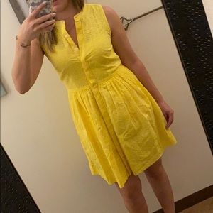 J Crew yellow eyelet dress